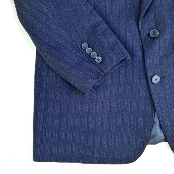 Dior Vintage Navy Pinstriped Wool Dinner Jacket Blazer Classic Tailoring Staple - Picture 12 of 16
